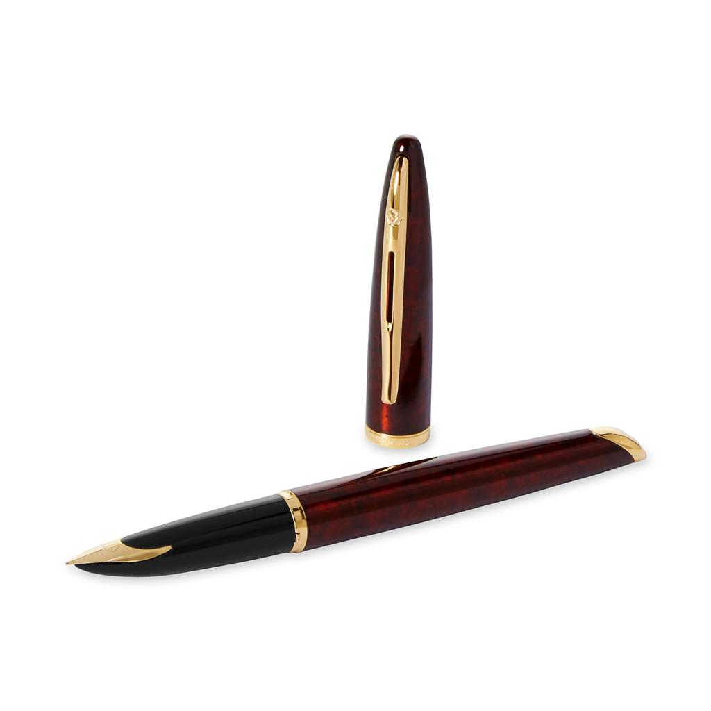 Waterman Carene Gift Box Includes Medium Nib Gold Trim Fountain Pen Amber Lacquer - (Used)
