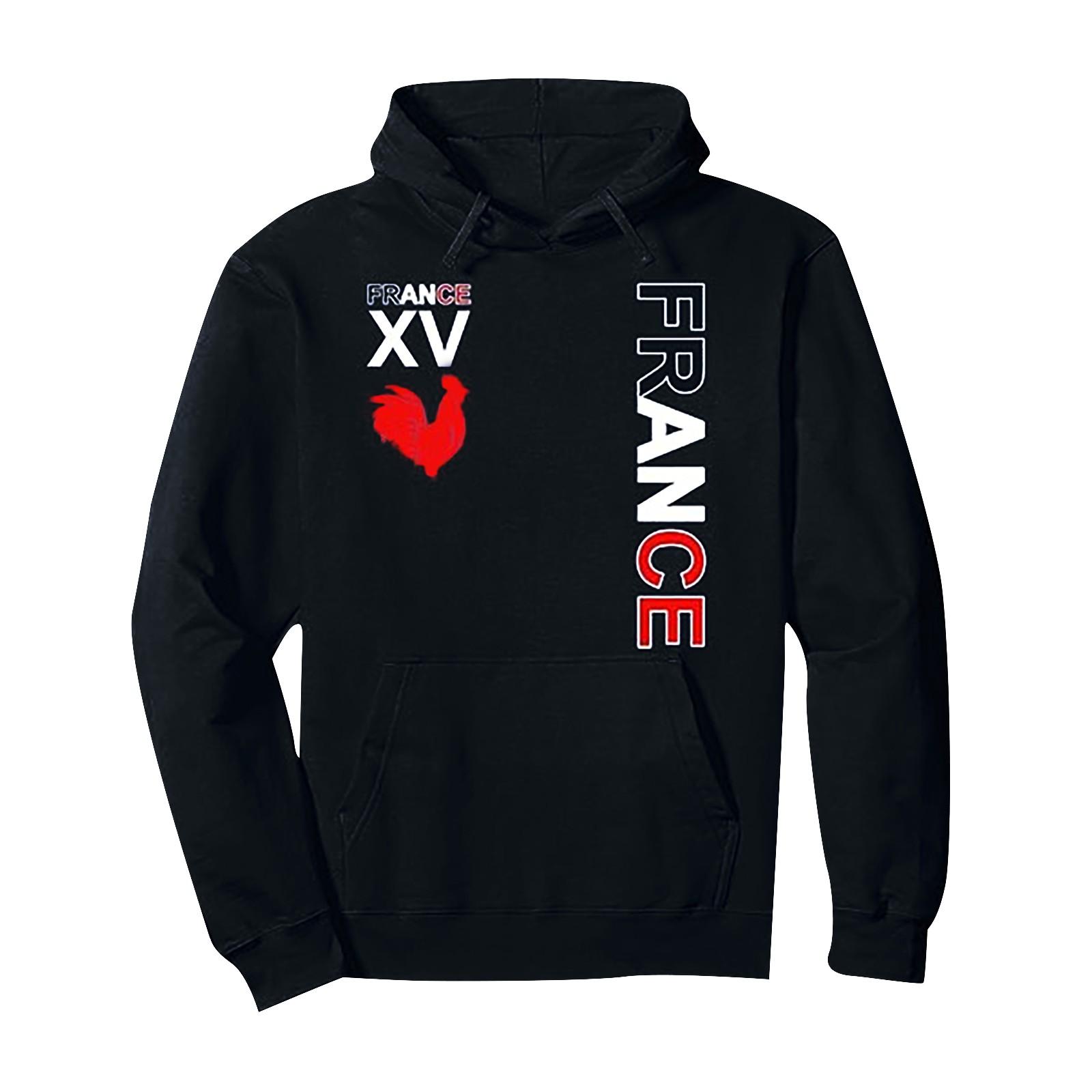 

Men s And Women s French 2023 Rugby Long Sleeve Hoodie S чёрный