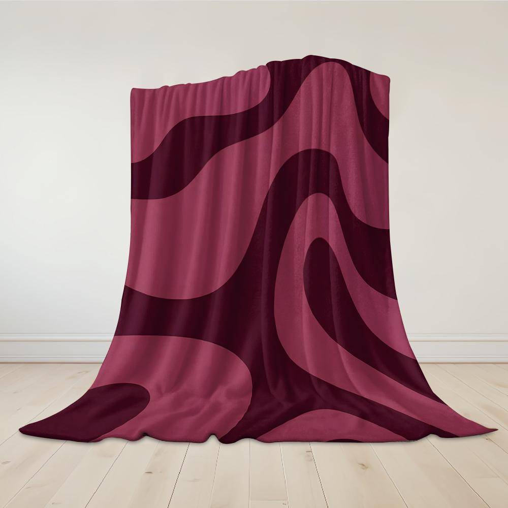 Burgundy Flow Flannel Blanket Warm Soft Halloween Christmas Couch Warm Cozy Decorative Decor Gift for All Season