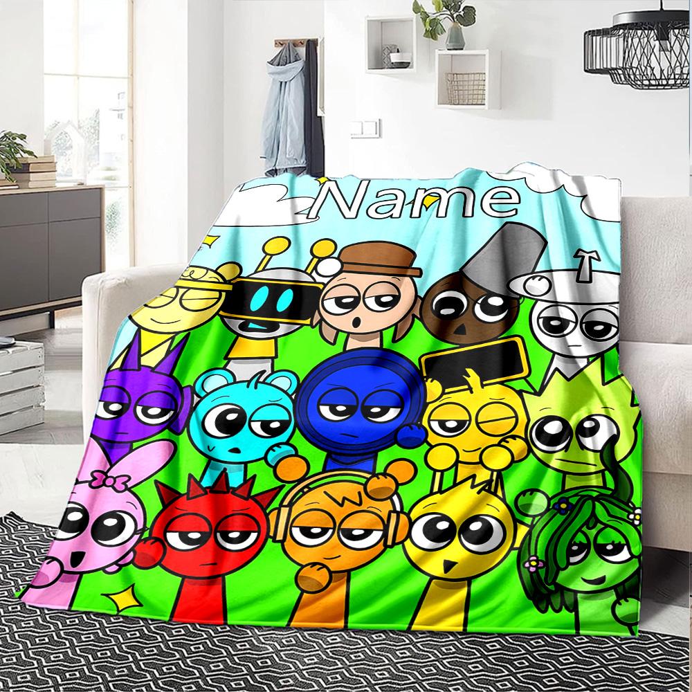 Customizable SPRUNKI2 Throw Blanket – Personalized Name, All-Season Cozy Snug Blanket, Machine Washable, Personalized Blanket
