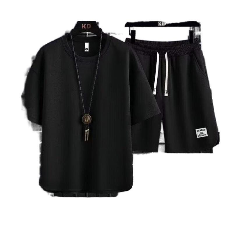 2024 Summer Men's Casual Sports Set: Trendy Short Sleeve T-shirt & Five-Point Shorts - Hong Kong Style