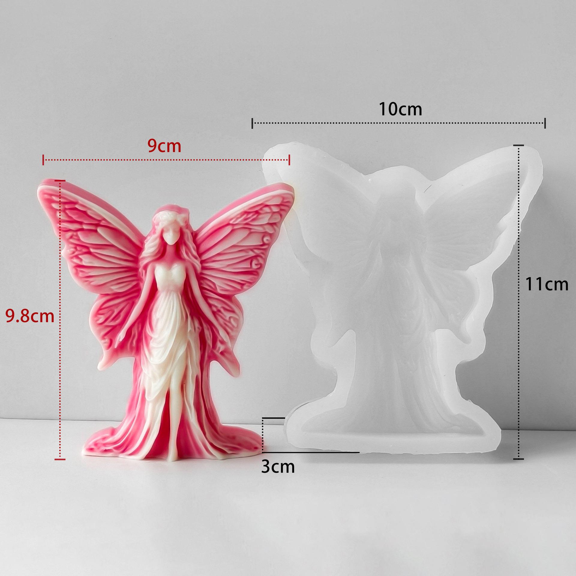 

Силиконовая форма для ароматерапевтической свечи Бабочка DIY, форма для подвески из гипса, мыла, геля для заливки с феей-бабочкой