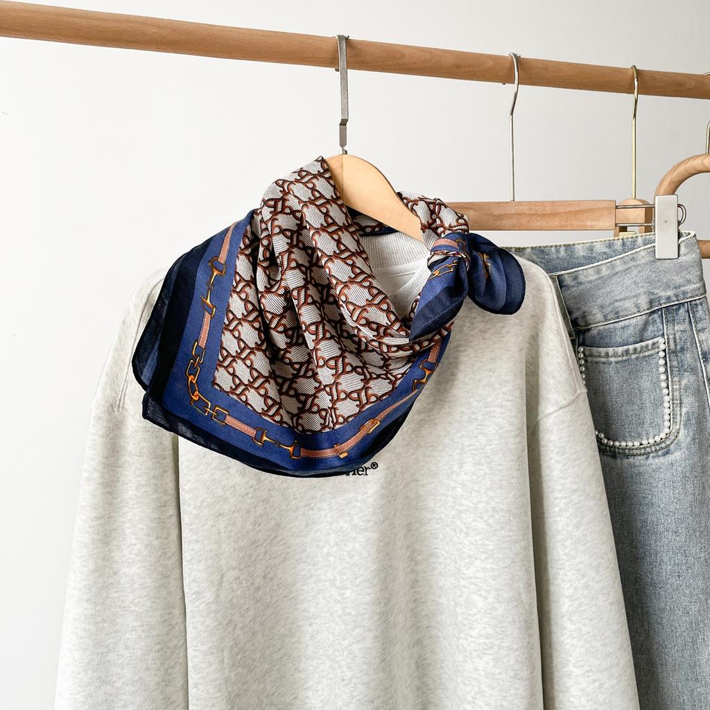 Spring And Summer Satin Long Scarf For Women Sunscreen Shawl Fashionable Beauty Scene Satin Long Scarf Versatile Travel Scarf