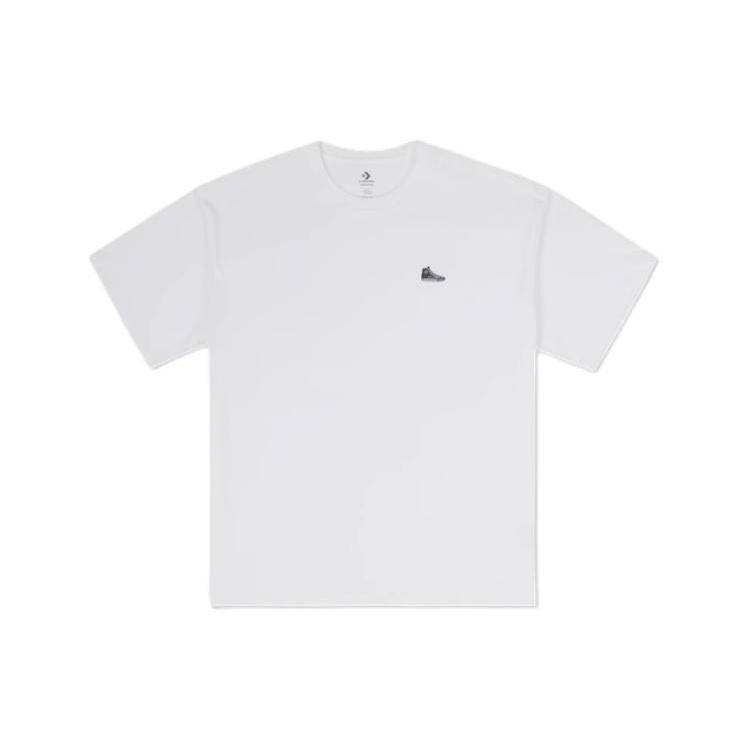 Converse Loose Sneaker Patch T-Shirt Asia Sizing White Unisex 10027239-A01 XL
