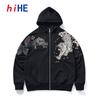 Chinese Stijl Hoodies Draak Tijger Zware Borduurwerk Met Capuchon Rits Hoodie Street Jacket