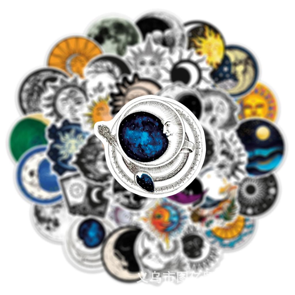10/50Pcs Witch Moon Gothic Stickers Aesthetic Art Graffiti Stickers for DIY Luggage Laptop Skateboard Motorcycle Bicycle Stickers