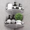 Modern No Drill Bathroom Corner Shelf Waterproof Wall Mounted Shower Rack Strong Adhesive Space Saving Bathroom/Shower