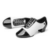 TWBEB Neuer Moderner Herren Standard Tango Latein Tanzschuh Mann Geteilte Innensohle Weich Schwarz Weiß Quadratisch Tanzen Kinder Jungen Schuhe