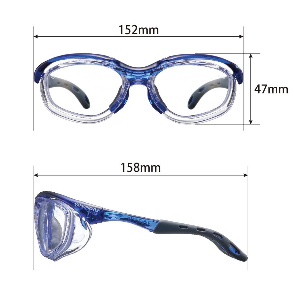 Safety Glasses Navy Comfortable for extended made in JIS UV [Yamamoto Optical] YS-390 - wear, scratch-resistant, anti-fog, Japan, standard,