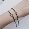 New Style Couples' Wax Cord Bracelet with Alloy Moon and Sun Charm