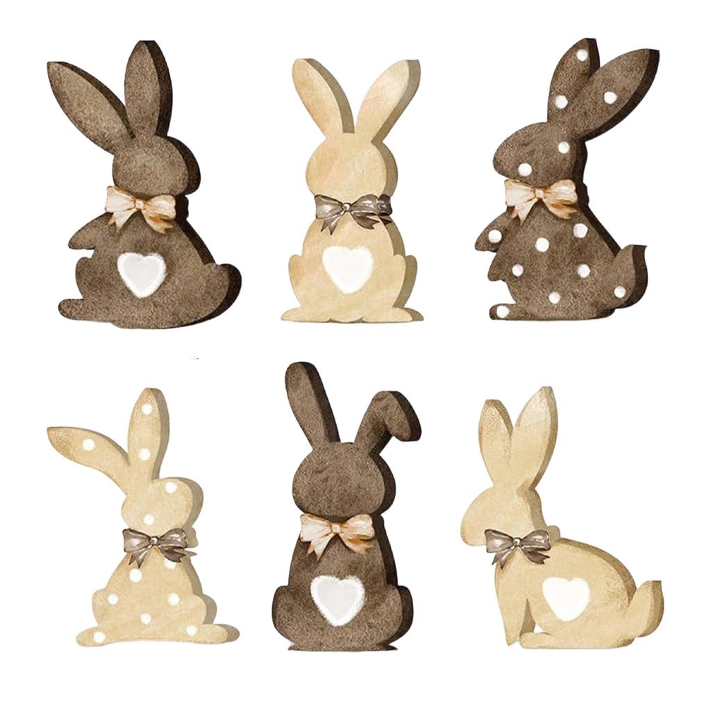 Easter Bunny Decorative Atmosphere Ornament– Six-Piece Decoration