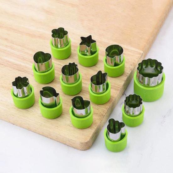 Stainless Steel Cookie Cutter Set for Food Vegetables Fruit Noodle Mold for DIY Pastry Biscuits Food-Grade Reusable Essential Kitchen Tool for Home