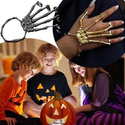 Halloween Skeleton Hand Bone Finger Bracelet Fashion Punk Decorative Gift Personality Bracelet J5E3