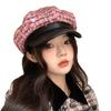 Versatile Duck Tongue Beret for Women's Fashion Sequin Big Head Painter Hat Korean Version Showing Face Small Octagonal Hat
