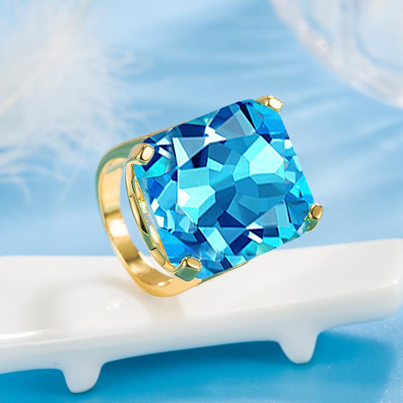 Lindon Classic Copper Alloy Zircon Ring Ladies Jewelry Wedding Promise Party Gift