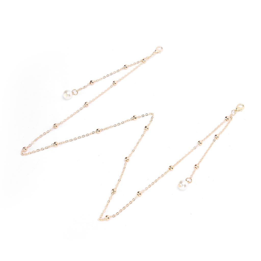 Alloy Faux Pearl Face Cover Chain Face Guard Eyeglasses Lanyard Jewelry Accessory