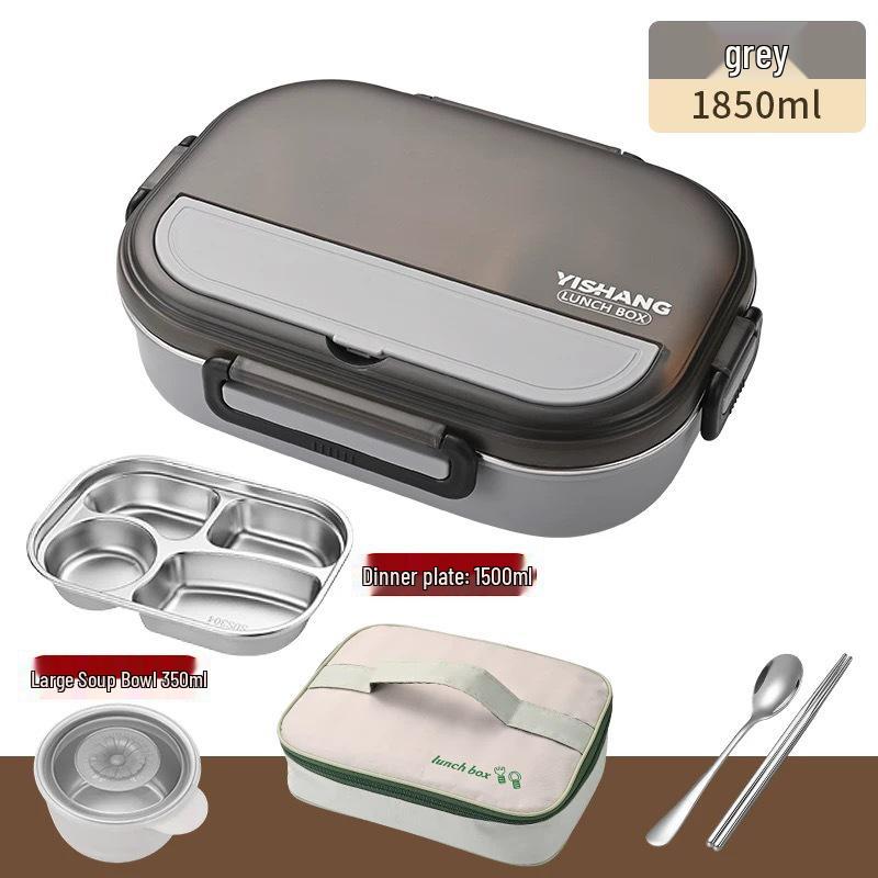 Microwave-Safe 304 Stainless Steel Lunch Box with Lid for Students
