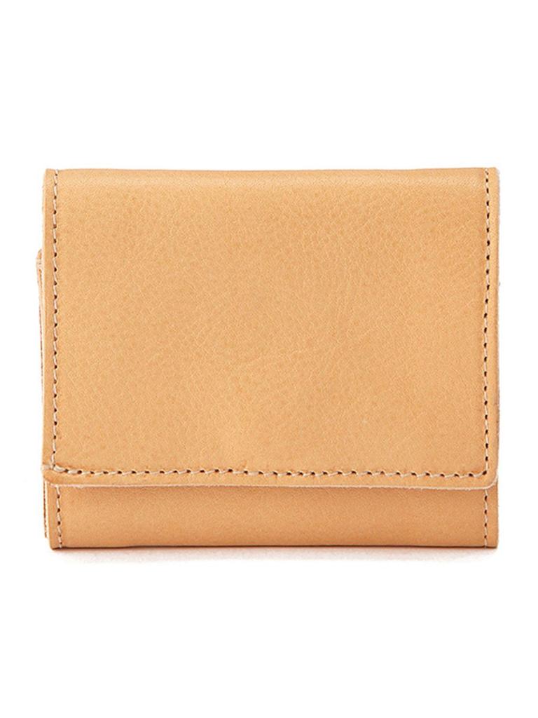 Trifold Wallet Unisex Cowhide Leather Trifold Wallet Black Black [IL BISONTE] Women's Men's