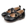 2025 Girls' Retro Princess Cross Strap Soft Sole Leather Shoes