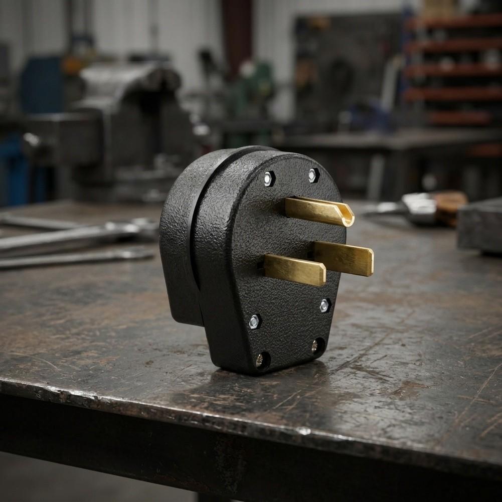 Industrial 50A 250V For NEMA Type 6-50P with Gold Plated Brass Conductive Terminals and Drop Resistant Housing