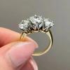 Elegant Women Rings Metal Finger Accessories Inlaid Three Sparkling CZ for Wedding Daily Party Chic Jewelry