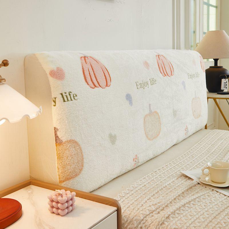 Soft Plush Queen Headboard Cover Milk Velvet Thicken Removable Full-Size Bed Head Cover for Upholstered Headboard Bed Protector 120x60cm