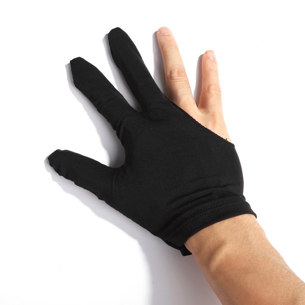 Breathable Pool Cue Gloves Black Billiards Glove Three-finger Gloves  Fitness Sports Accessories