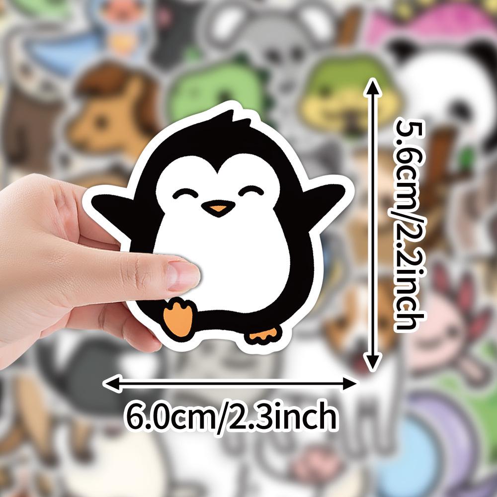 50 Sheets Cute Animal Graffiti Stickers for Water Bottles and Luggage