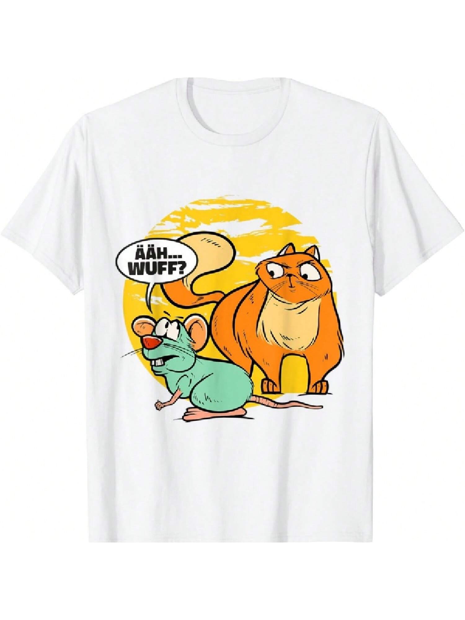 Funny Parody Cat Mouse T-Shirt S разноцветный