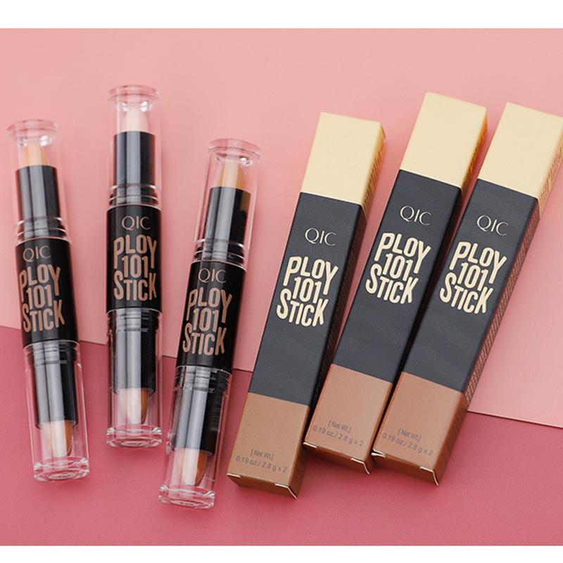 Dual-Head Concealer and Contouring Stick with Highlighter and Shade for Nose Contouring and V-Face Makeup