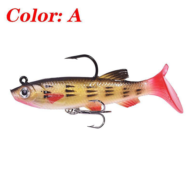 T-Tail Soft Bait Package Lead Bait Fake Bait Set 7.5Cm/12G Fishing Cocked Mouth Bass Bionic Double Hook Road Sub-Bait