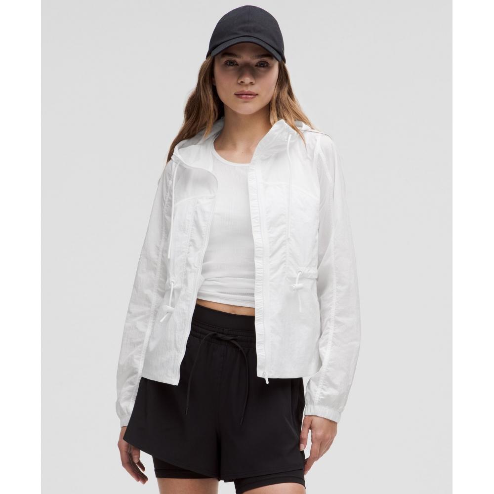 

Lululemon Куртка с капюшоном и водонепроницаемой застежкой-молнией, белая XXXS