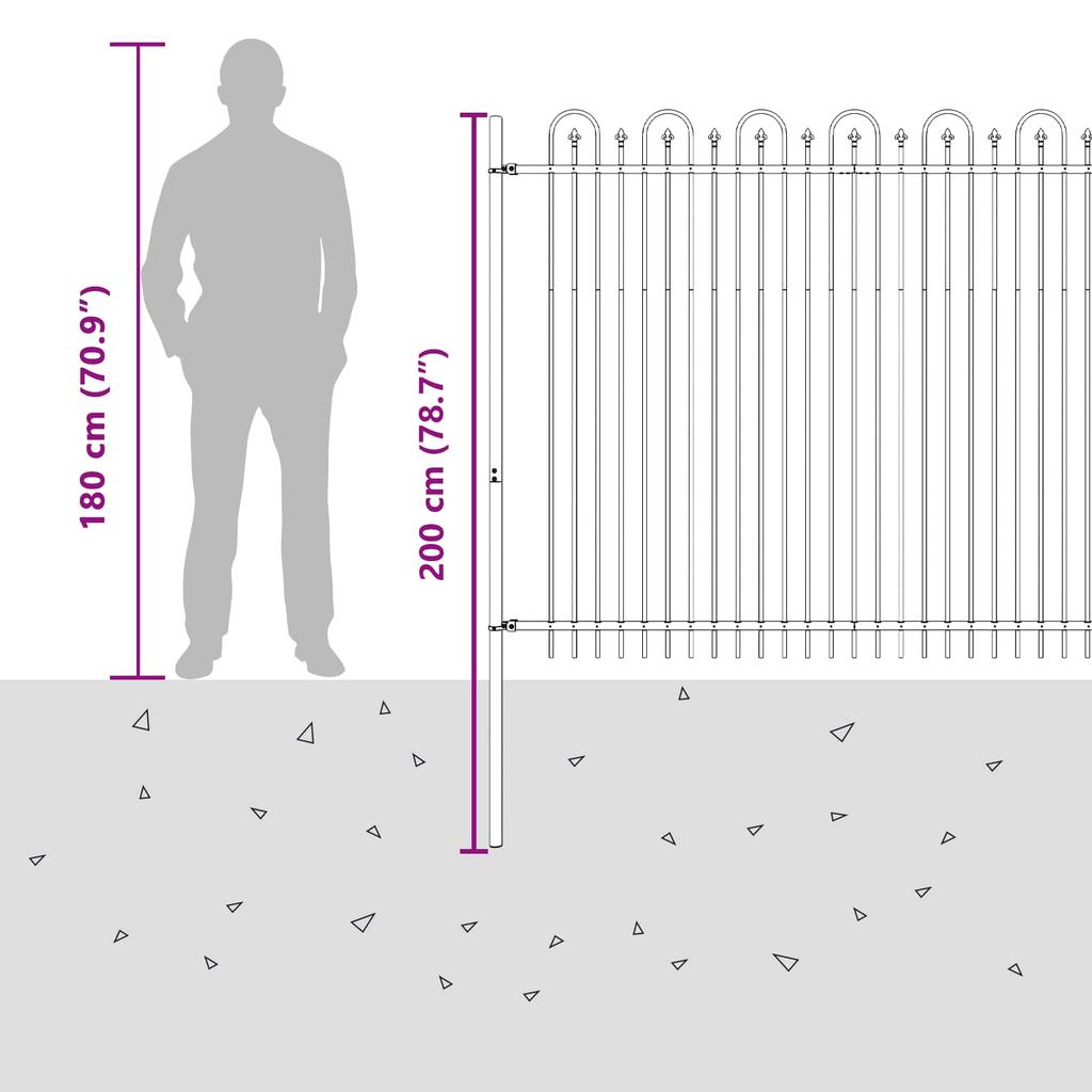 DRONTEN Spike Arch Fence Black