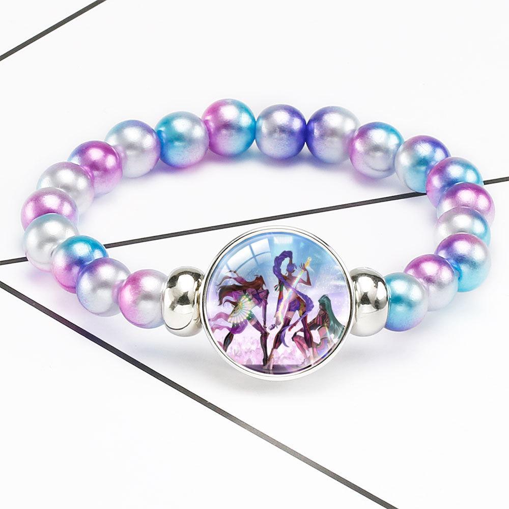 Gradual Change Beaded Bracelet Rumi Zoey Mira Embedded Crystal Bracelet Hidden Buckle Removable Elastic Jewelry