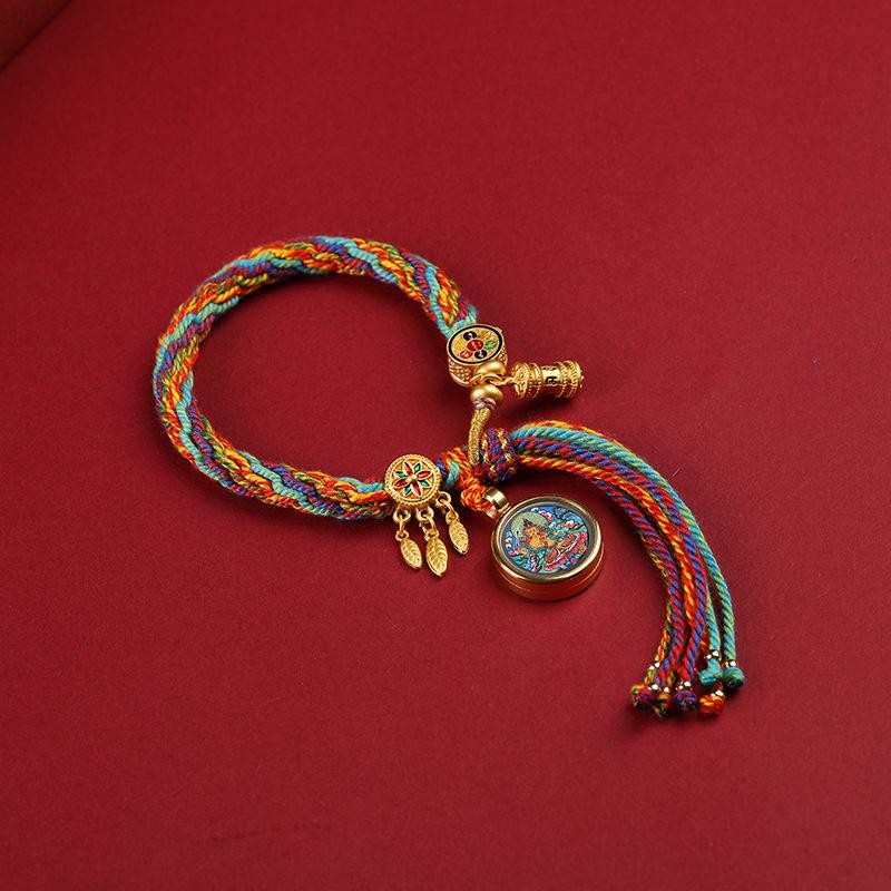 Tibetan Zodiac Guardian Bracelet: Handmade Woven Buddha Hand Rope for Women