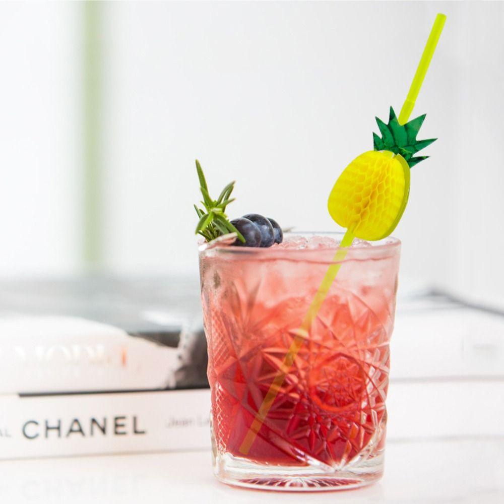 Straw Plastic for Fashion Party Pool Paper Decoration Assorted Cocktail Fruit Straws Drinking
