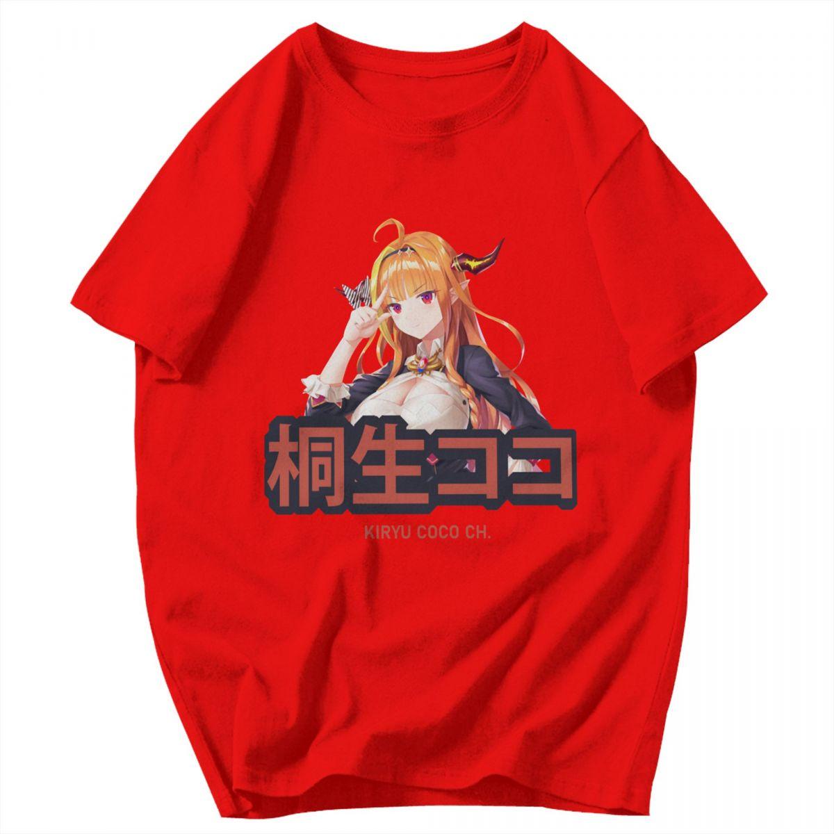 Men T Shirt Hololive Kiryu Coco Idol Showdown Cotton Y2K Graphic Customized Unisex Clothes T Shirts S
