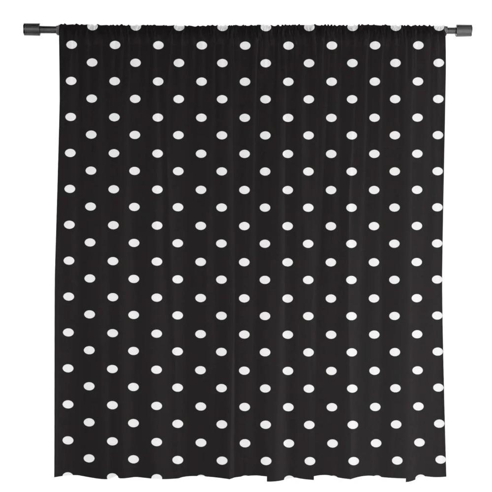 Polka Dot Schwarz Und Weiß Einfache Chiffon Gardinen für Wohnzimmer Schlafzimmer Dekoration Fenster Voiles Tüll Vorhang Vorhänge