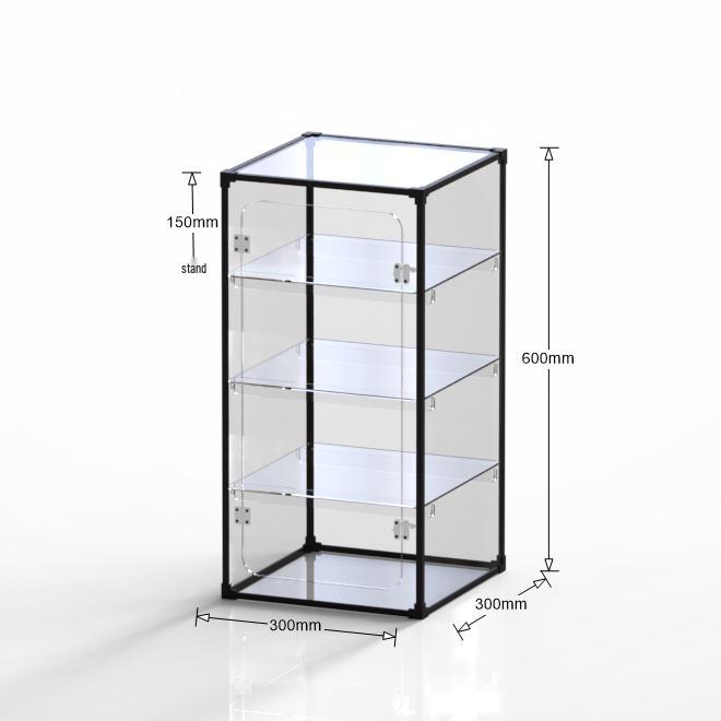 Tiered Bread and Cake Display Rack - Alloy Frame with Transparent Cabinet