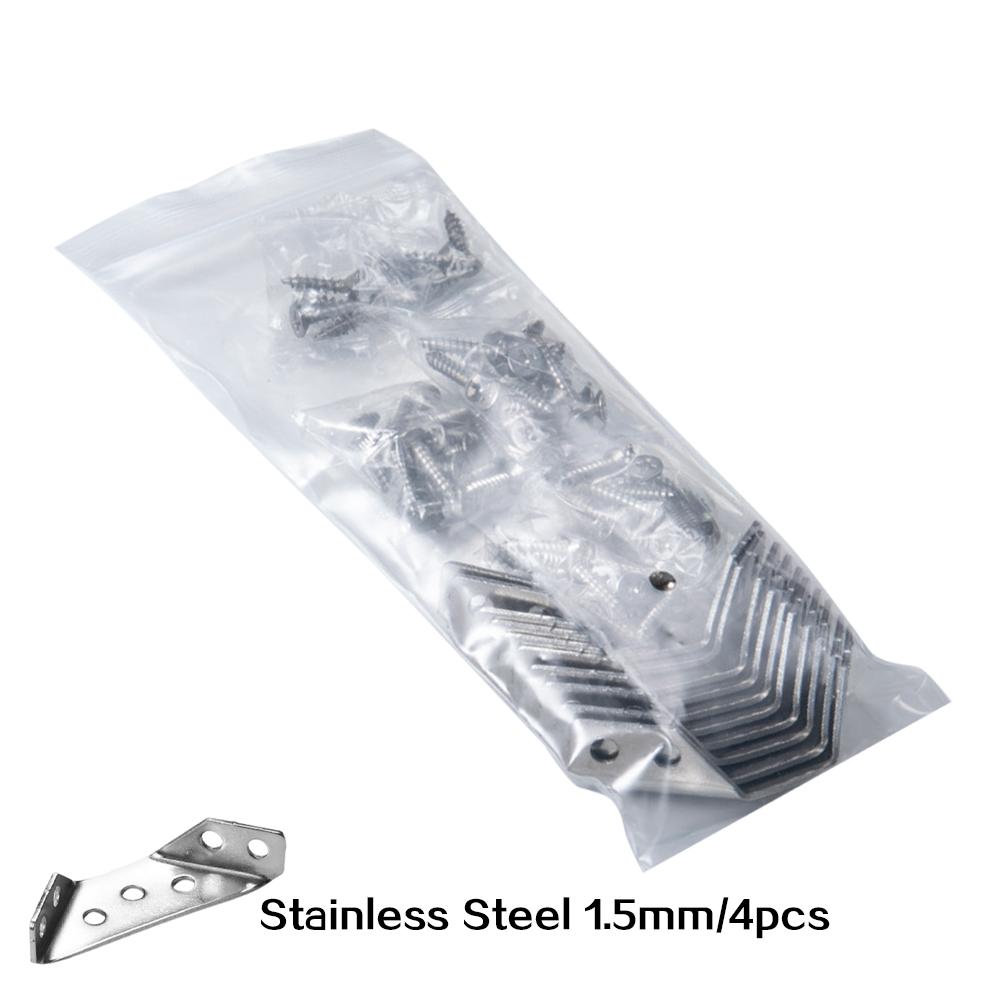 Corner Brackets Stainless Steel Furniture Angle Shelf Connector Cabinet Support Fixing Frame Corner Brace with Screw 4/16/20pcs