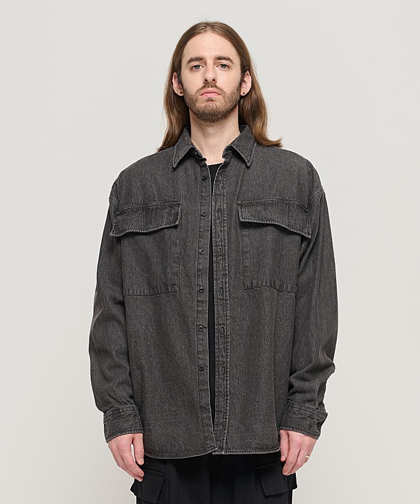 CARGOBROS Pocket Over Denim Shirt (Black)