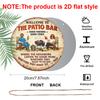 2D Flat, 1pc Round Aluminum Hanging Sign, "Welcome To The Patio Bar" Retro Metal Wall Plaque, Vintage BBQ & Friends Drinking Design, Ideal for