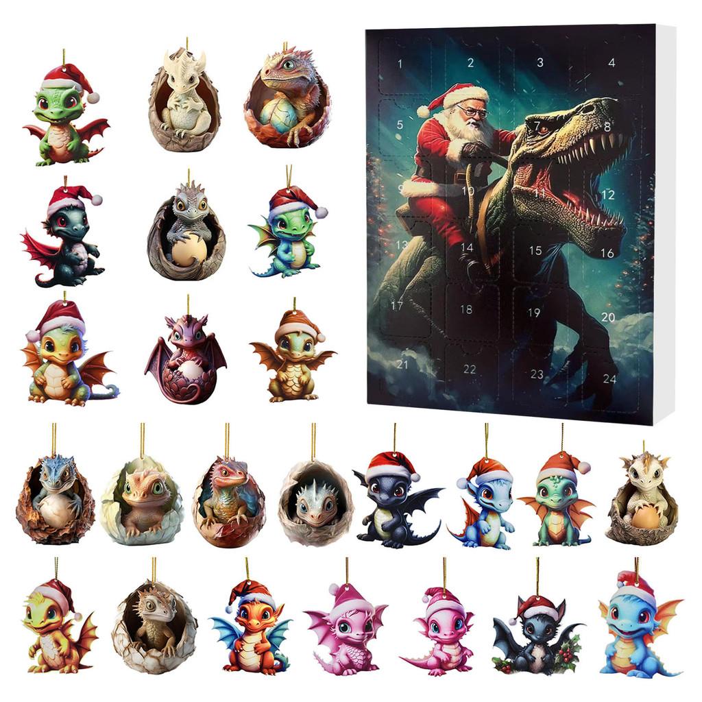 Weihnachts-Countdown Blind Box Mini Acryl Drachenbaby Anhänger Geschenk für Feiertagspartys