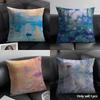 Monet Water Lilies Oil Painting Cushion Cover Linen Organic Fabric DoubleSided Printing Sofa Breathable Home Decor Pillow Case