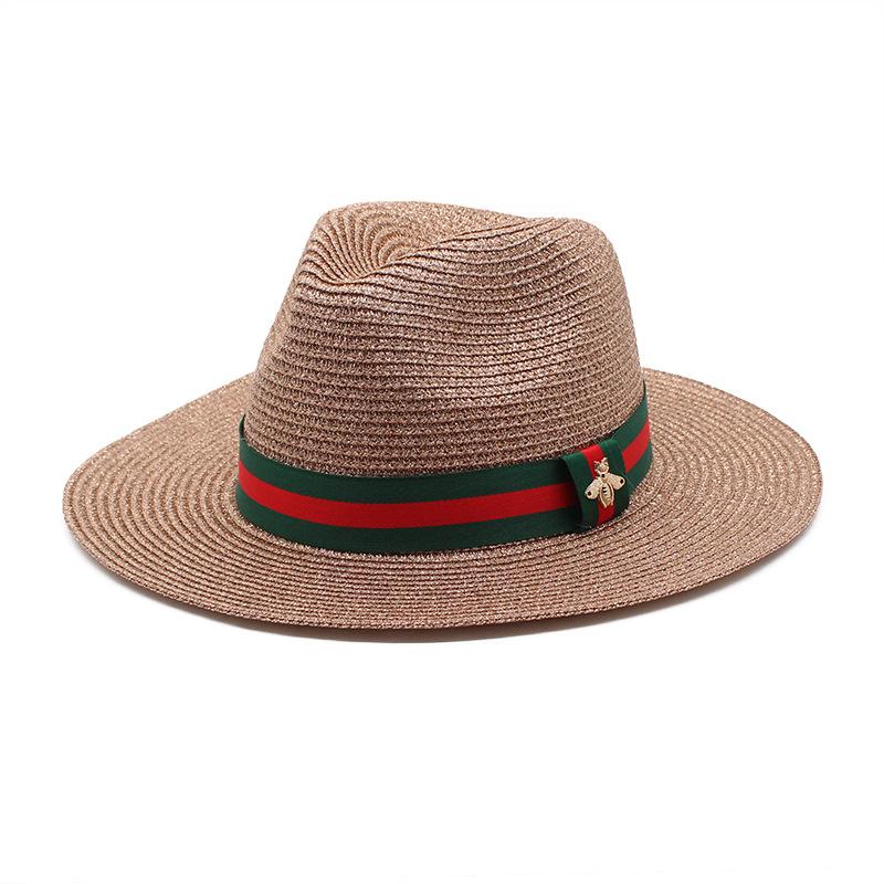 Straw Hat Jazz Top Hat Versatile Bee Decoration Sunscreen Shade Panama Beach Hat