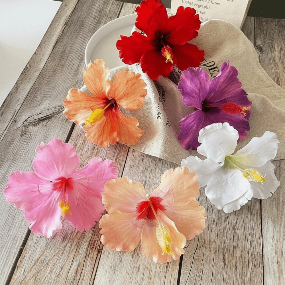 Cloth Hibiscus Flower Hairpin Bangs Clip Bohemian Style Hair Clip Floral Duckbill Clip Summer