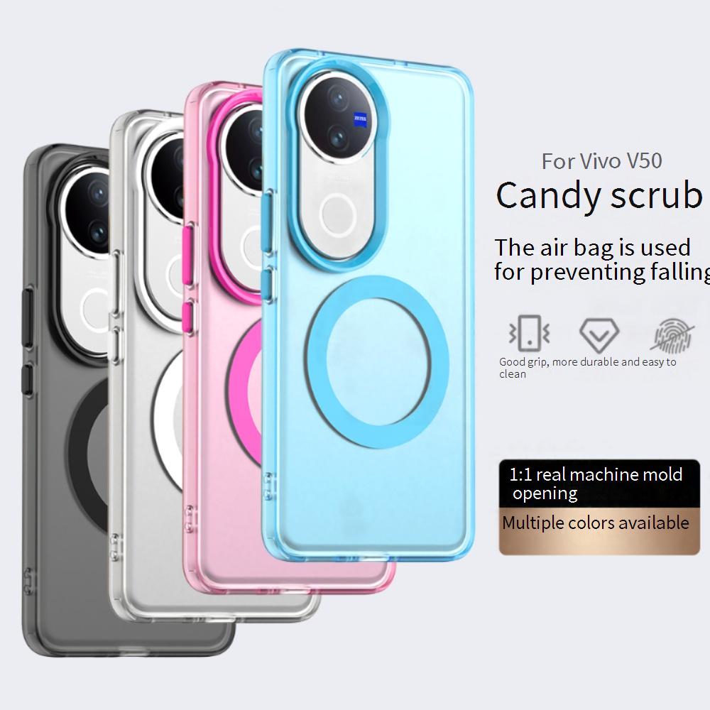 Magsafe Matte Phone Case For Vivo V50 5G Magnetic Wireless Charging For Vivo V50 Lite 5G Shockproof Back Cover