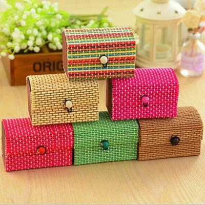 1 stuks Mode Ring Ketting Oorbellen Bamboe Houten Sieradendozen Cosmetische Opbergcontainer