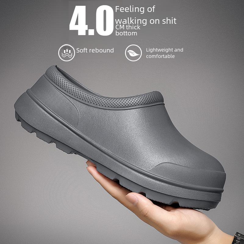 Breathable Waterproof Kitchen Shoes - Comfortable Oil-Proof Work Shoes for Men & Women, Black
