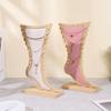 Storage Velvet Wooden Board Holder Foot Shaped Jewelry Hanging Stand  Home Ornaments